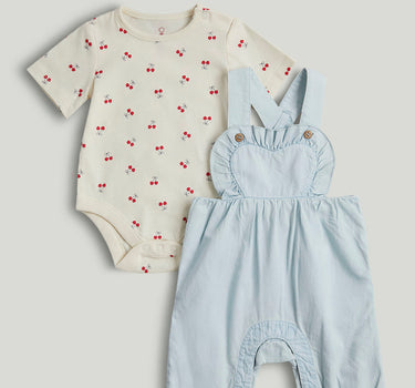 Mothercare Denim Dungarees, Bodysuit and Headband Outfit