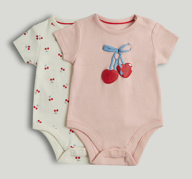 Mothercare 2 Pack Cherry Short-Sleeved Bodysuits