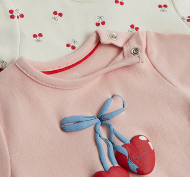 Mothercare 2 Pack Cherry Short-Sleeved Bodysuits