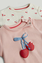 Load image into Gallery viewer, Mothercare 2 Pack Cherry Short-Sleeved Bodysuits

