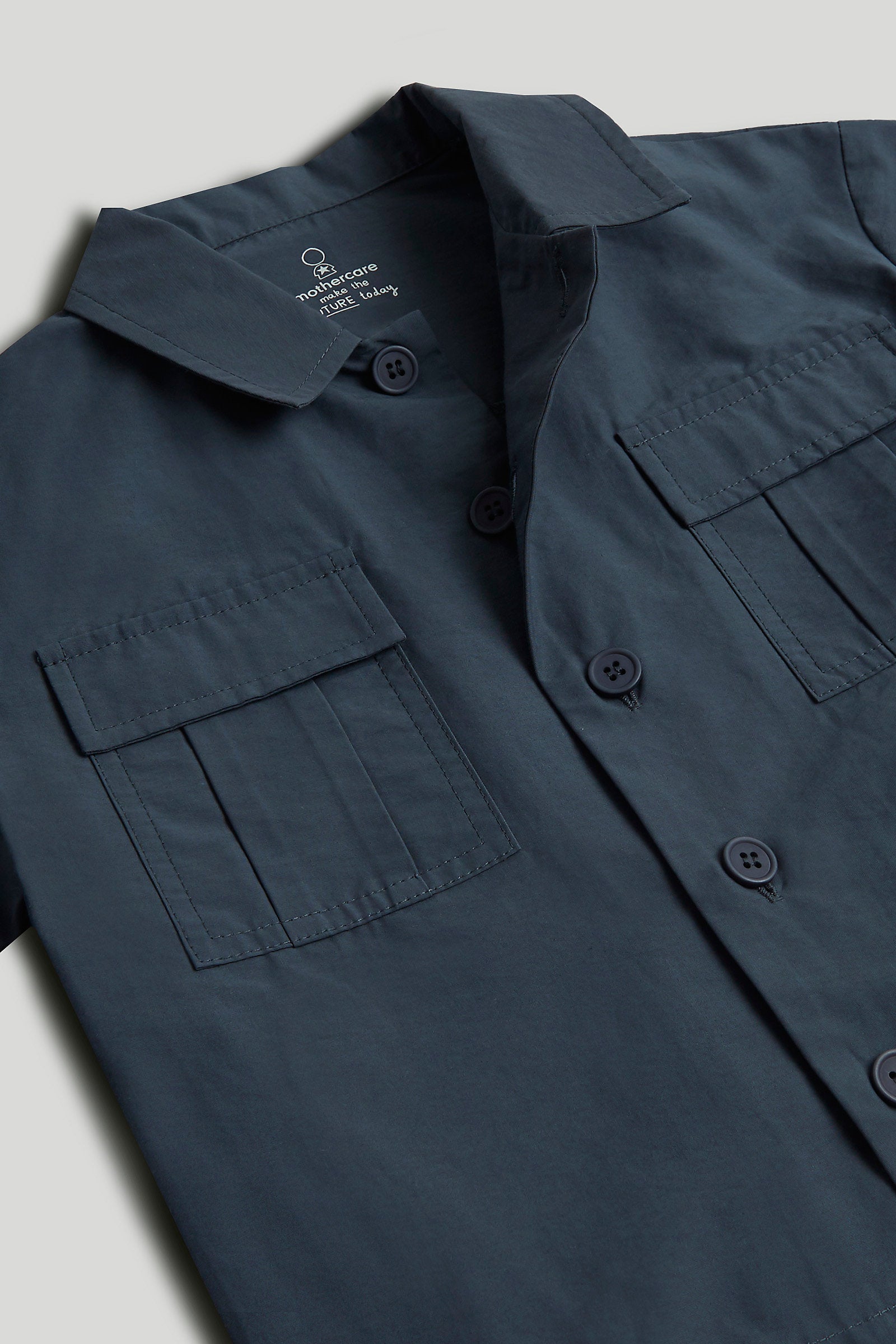 Mothercare Navy Ripstop Shirt and T-Shirt Set