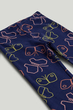 Load image into Gallery viewer, Mothercare Navy Butterfly Flared Leggings
