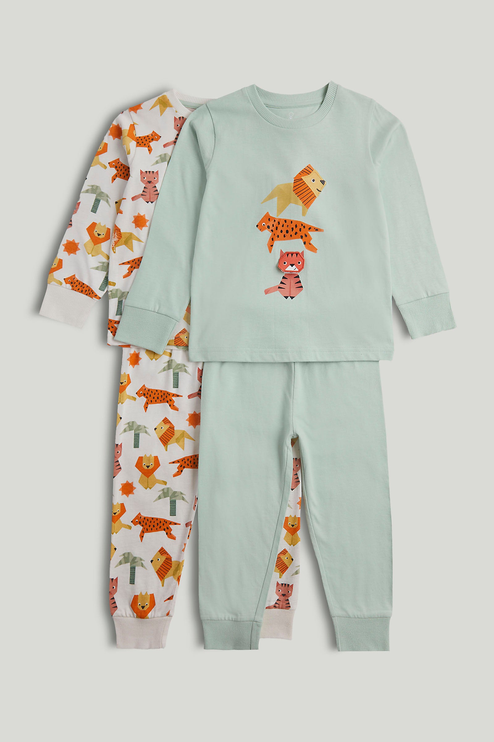 Mothercare 2 Pack Animal Lift-the-Flap Pyjamas