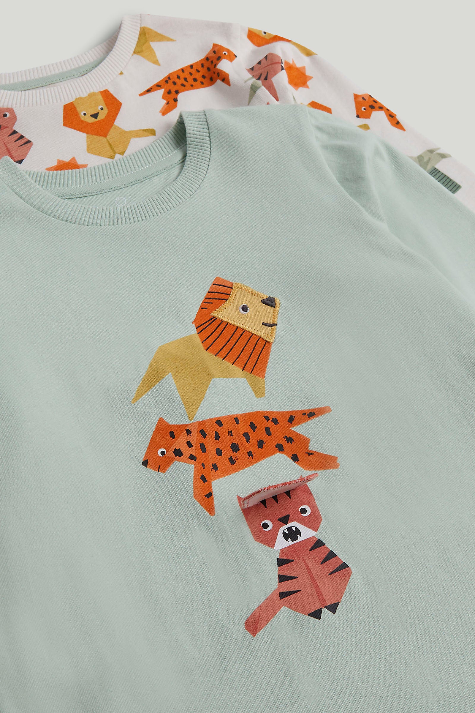 Mothercare 2 Pack Animal Lift-the-Flap Pyjamas