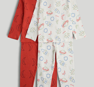 Mothercare 2 Pack Space Ribbed Pyjamas