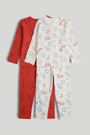 Mothercare 2 Pack Space Ribbed Pyjamas