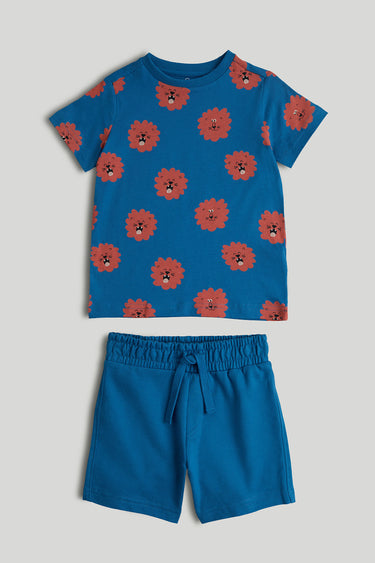 Mothercare Blue Lion Shorts and T-Shirt Outfit