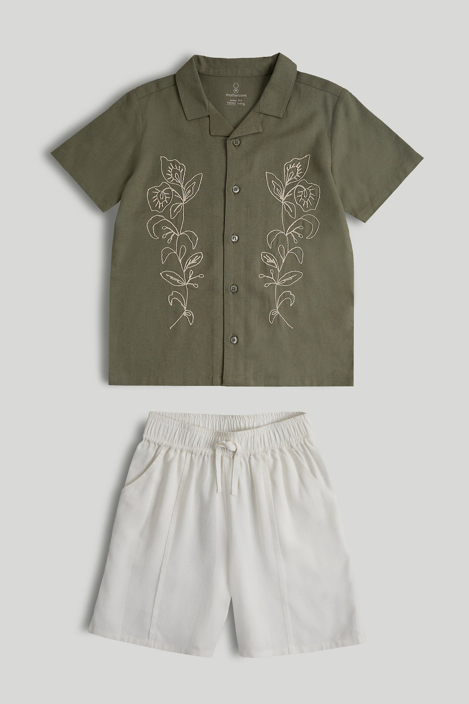 Mothercare Linen Blend Shirt and Shorts Outfit