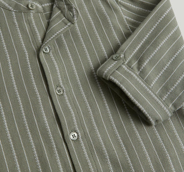 Mothercare Green Striped Grandad Shirt