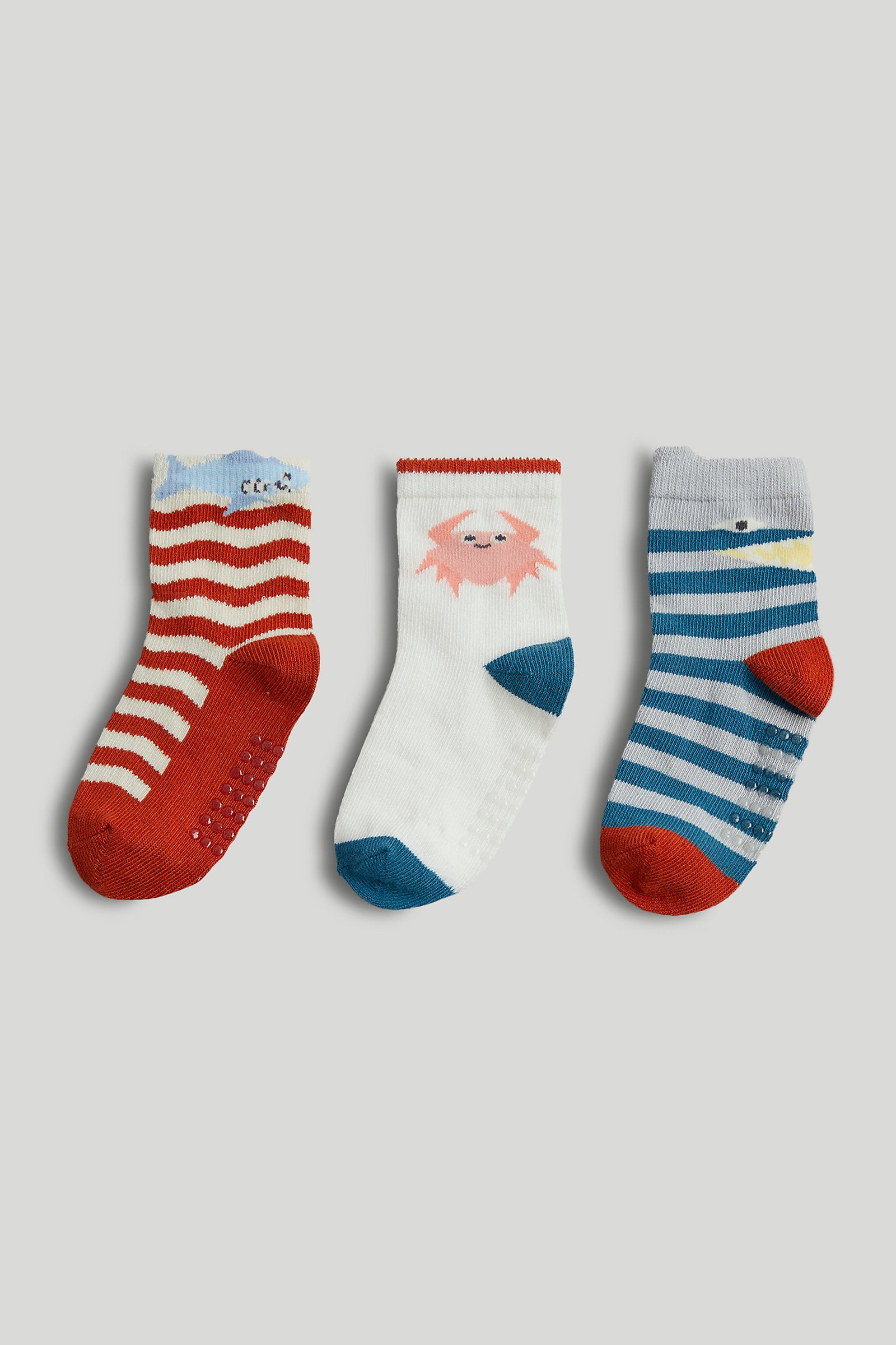 Mothercare 3 Pack Ocean Slip-Resist Socks