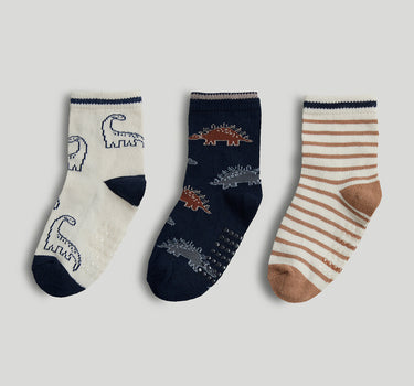 Mothercare 3 Pack Dinosaur Slip-Resist Socks
