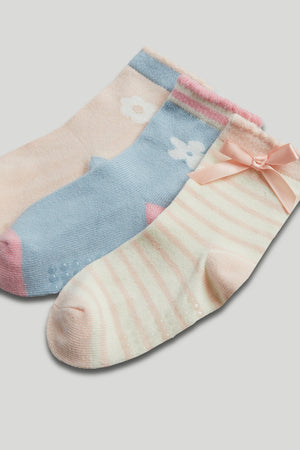 Mothercare 3 Pack Flower Slip-Resist Socks