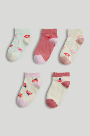 Mothercare 5 Pack Strawberry Trainer Socks