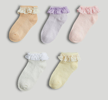 Mothercare 5 Pack Lace-Trim Trainer Socks