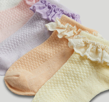 Mothercare 5 Pack Lace-Trim Trainer Socks