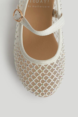 Mothercare Silver Sparkle Ballerina Shoes