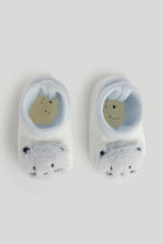 Load image into Gallery viewer, Mothercare Bear Rattle Sock-Top Booties
