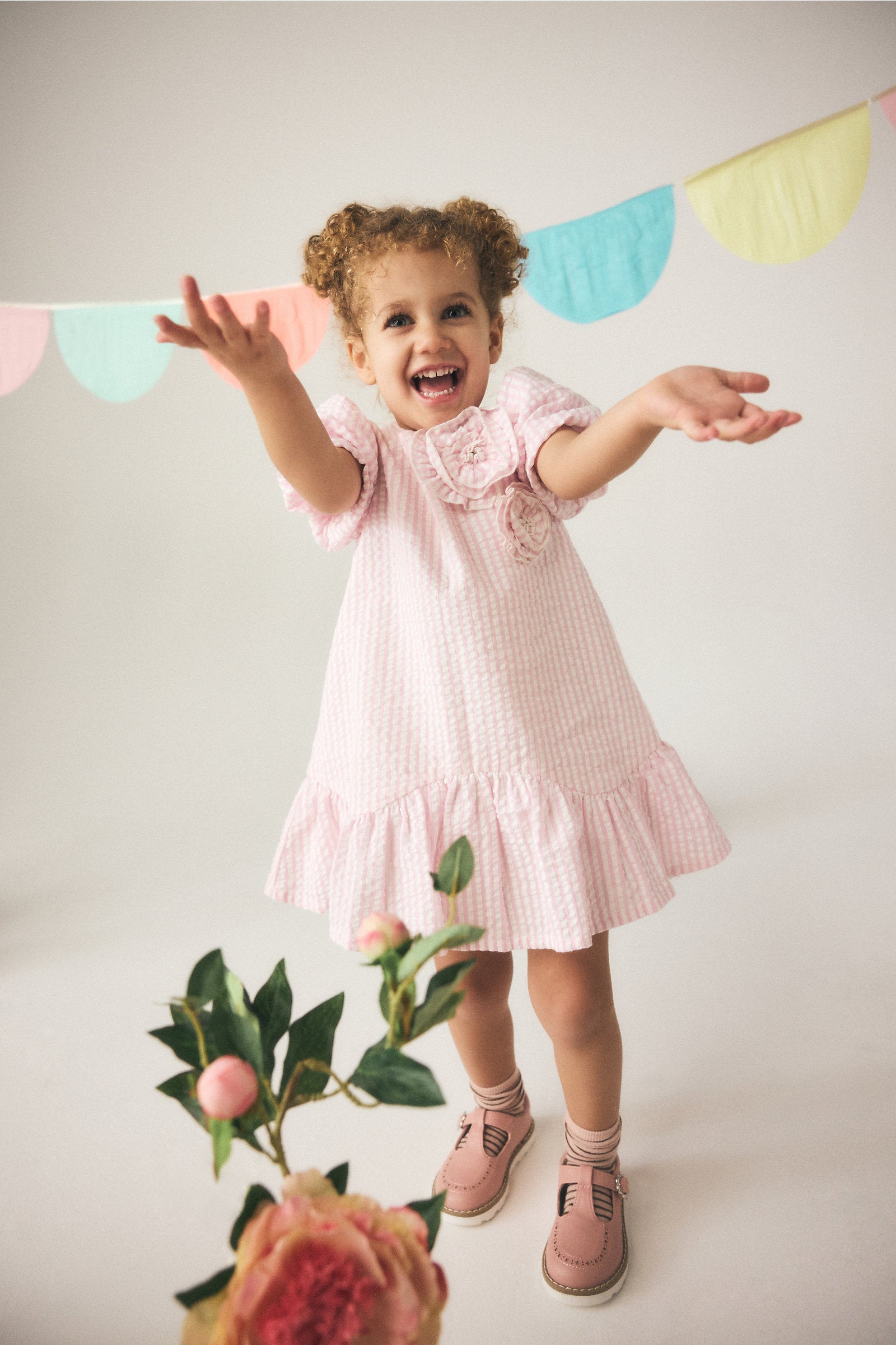 Mothercare Pink Striped Cotton Dress