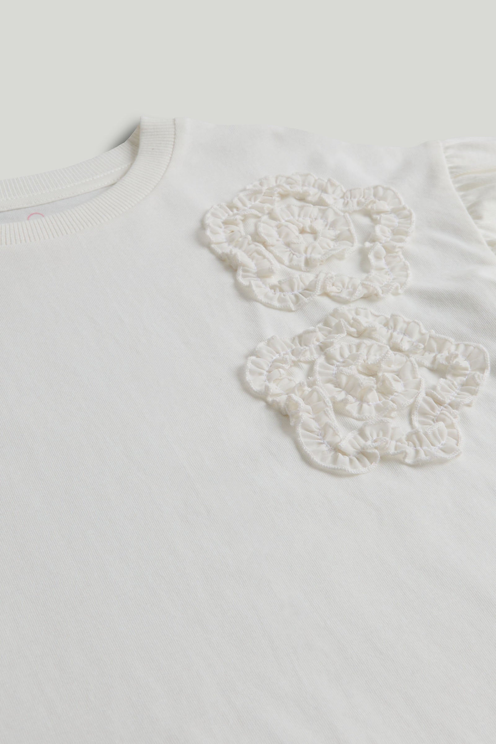 Mothercare White Flower T-Shirt