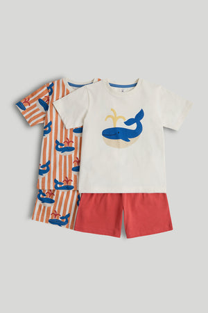 Mothercare Whale Short Pyjamas - 2 Pack