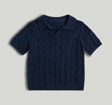 Mothercare Navy Knitted Polo Shirt