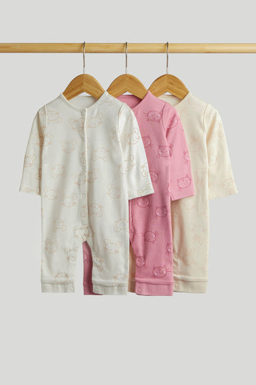 Mothercare Animals Footless Sleepsuits - 3 Pack