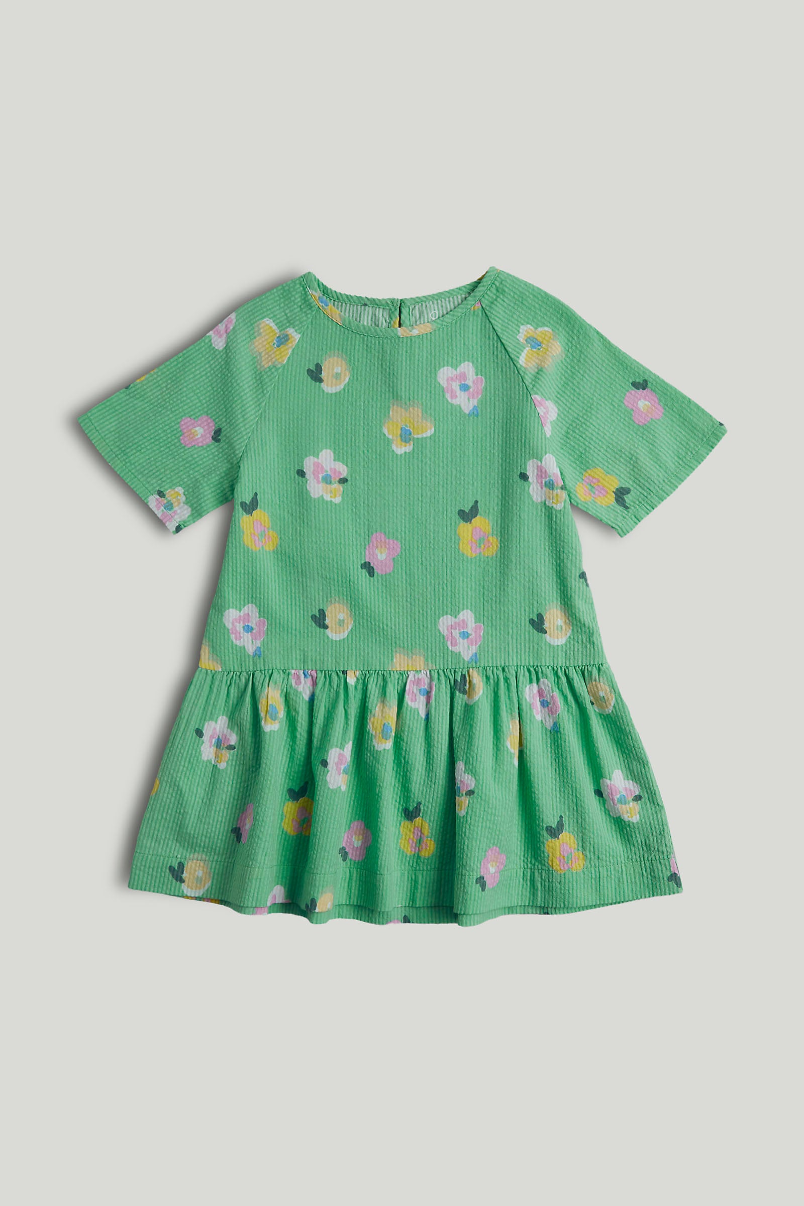 Mothercare Green Floral Seersucker Dress