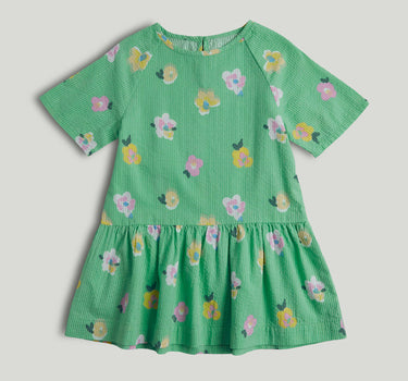 Mothercare Green Floral Seersucker Dress