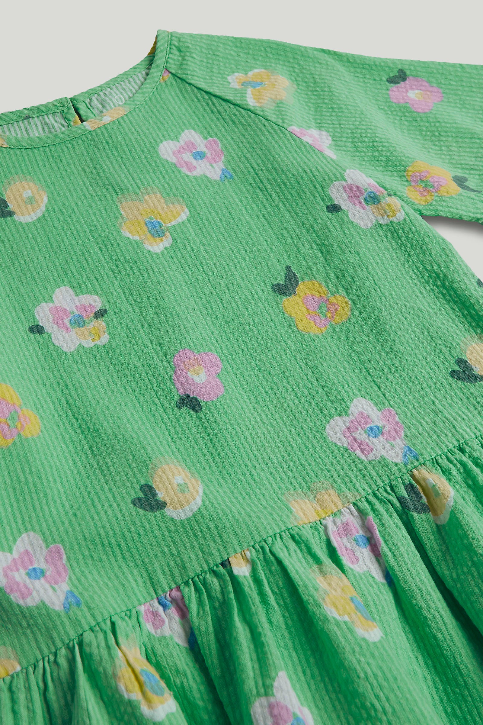 Mothercare Green Floral Seersucker Dress