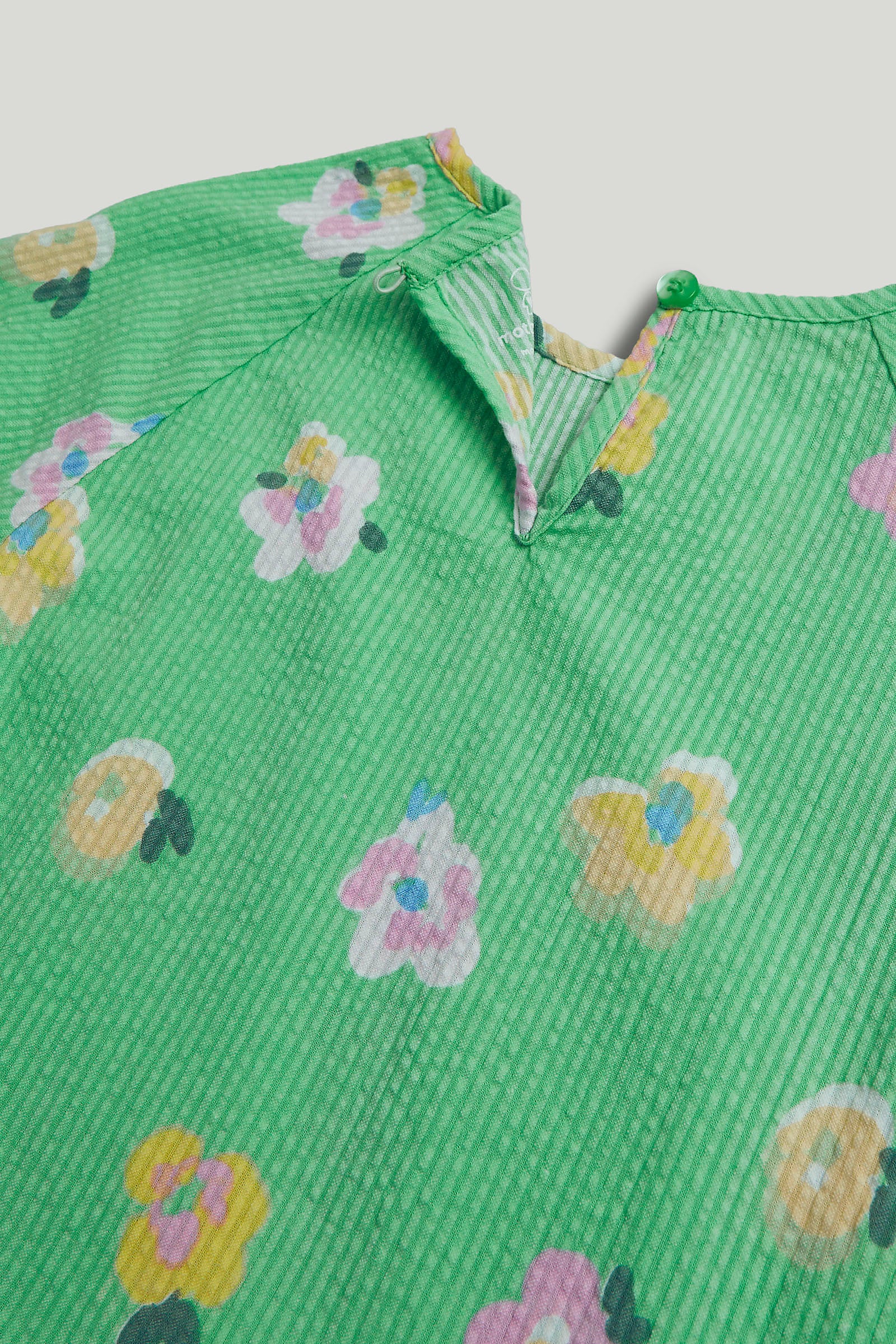 Mothercare Green Floral Seersucker Dress