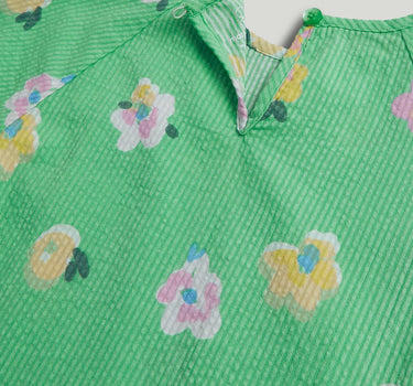 Mothercare Green Floral Seersucker Dress
