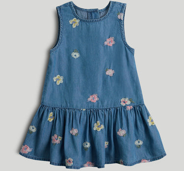 Mothercare Blue Embroidered Dress