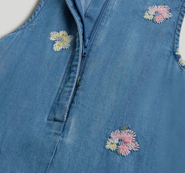 Mothercare Blue Embroidered Dress