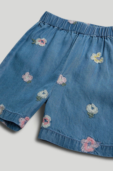 Mothercare Blue Embroidered Shirt and Shorts Outfit