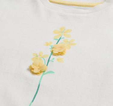 Mothercare White Flower T-Shirt