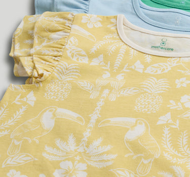 Mothercare Frill Sleeve T-Shirts - 3 Pack