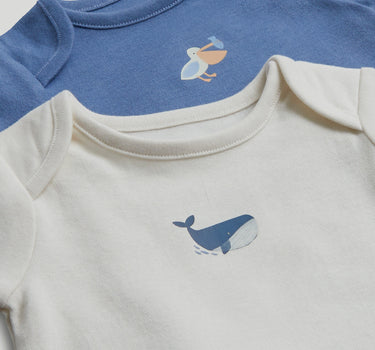 Mothercare Whales Short-Sleeved Bodysuits - 5 Pack
