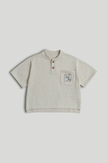 Mothercare Beige Knitted Henley Top