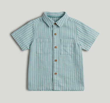 Mothercare Green Striped Linen Blend Shirt