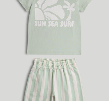Mothercare Green T-Shirt and Shorts Outfit