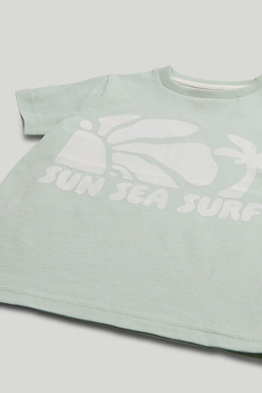 Mothercare Green T-Shirt and Shorts Outfit