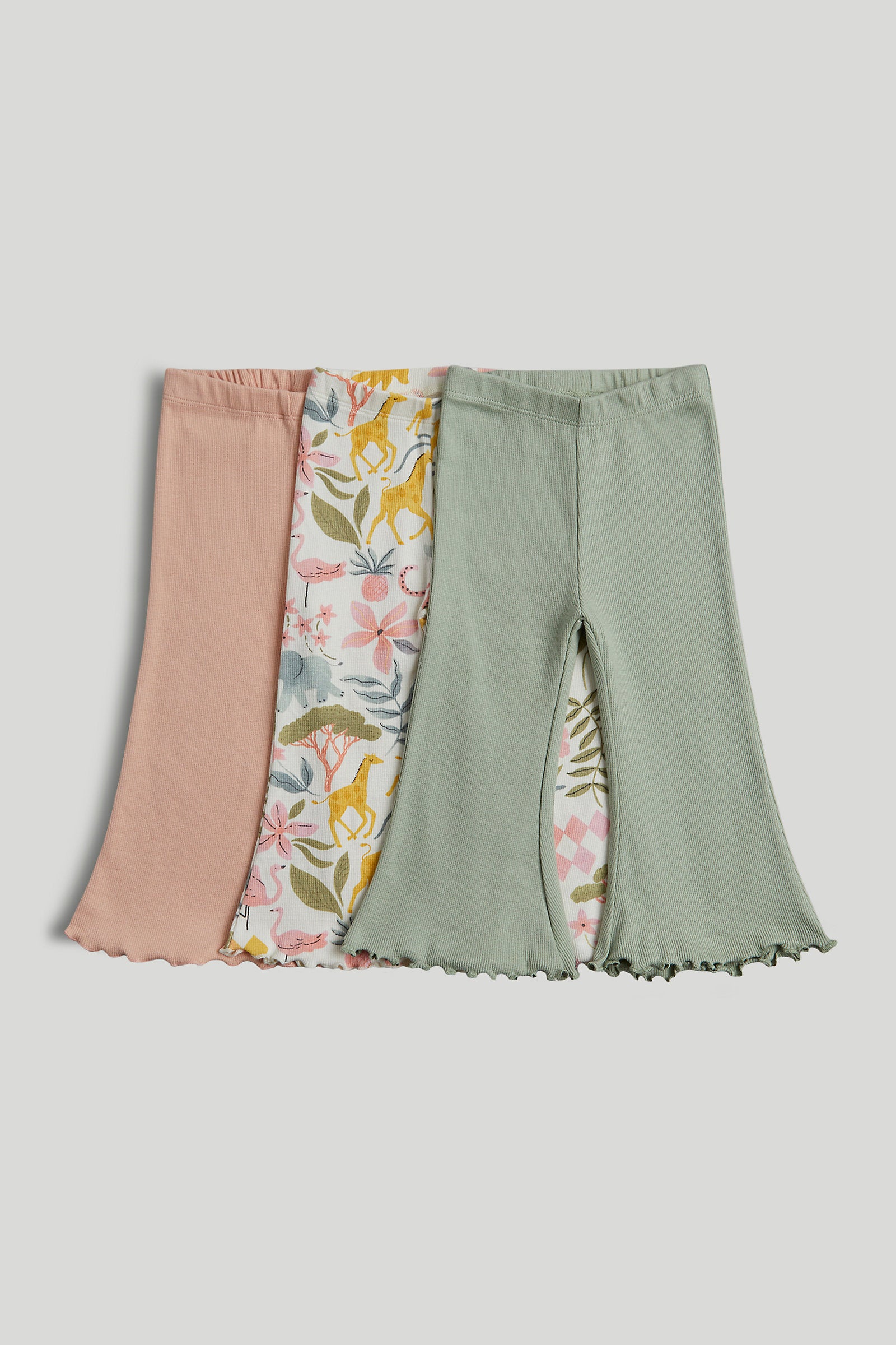 Mothercare Ribbed Flared Leggings - 3 Pack