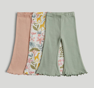 Mothercare Ribbed Flared Leggings - 3 Pack