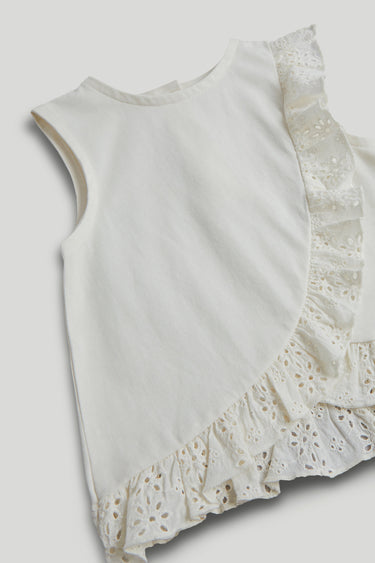 Mothercare Cream Broderie Frill Blouse