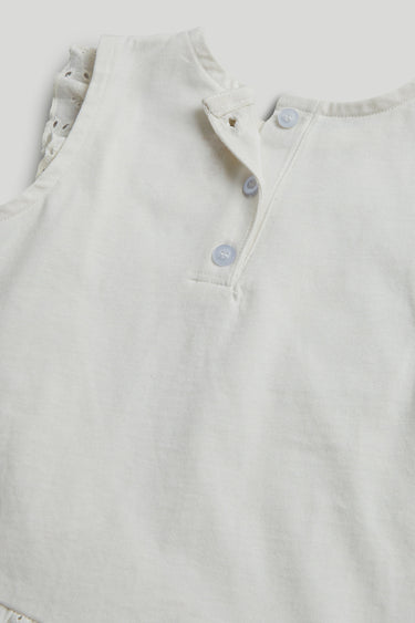 Mothercare Cream Broderie Frill Blouse