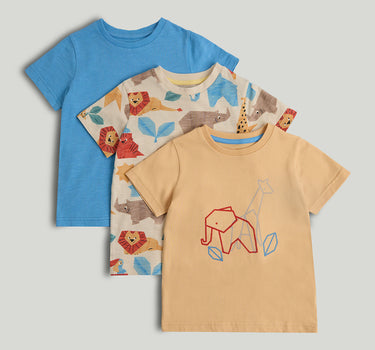 Mothercare 3 Pack Origami Animal T-Shirts