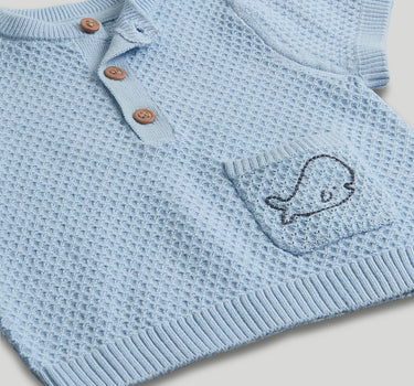 Mothercare Blue Knitted Top and Shorts Outfit