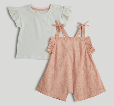 Mothercare Peach Dungarees and T-Shirt Outfit