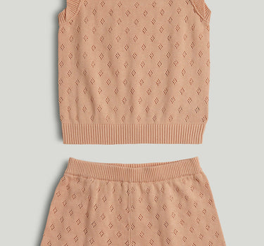 Mothercare Apricot Knitted Top and Shorts Outfit