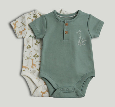 Mothercare 2 Pack Safari Bodysuits